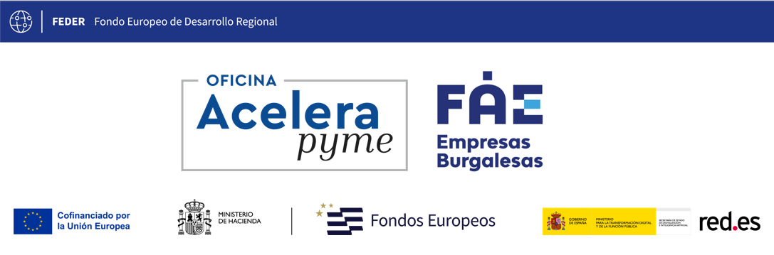 Logo OAP III para firma Logo OAP FAE Burgos, REDES, FEDER y Ministerio